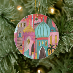 Décoration En Céramique Noël religieux de ville orientale
