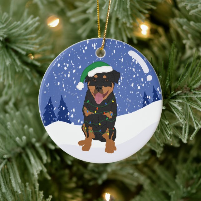 Décoration En Céramique Noël Rottweiler (Arbre)