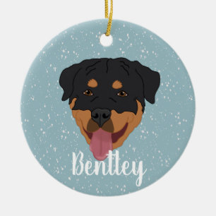 Décoration En Céramique Noël Rottweiler personnalisé