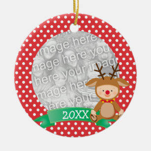 Décoration En Céramique Noël rouge de Babys de renne mignon premier