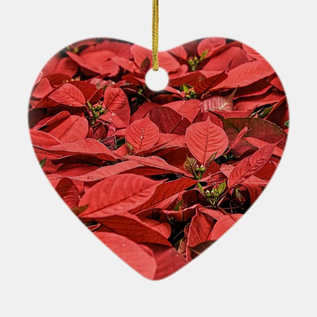 Décoration En Céramique Noël Rouge Poinsettia (Dos)