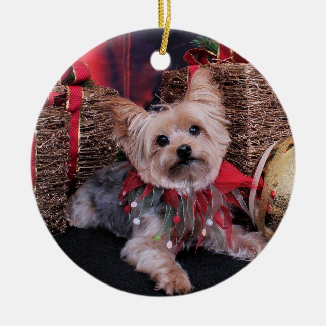 Décoration En Céramique Noël - Yorkshire Terrier - Vinnie (Devant)