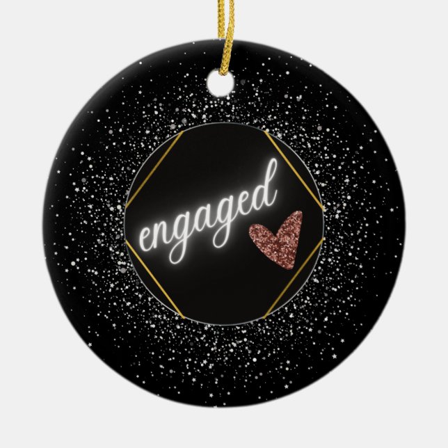 Décoration En Céramique Noir et argent glam engagé    (Devant)
