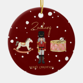 Décoration En Céramique Noisette de Noël Whimsical Père Noël Nom des enfan