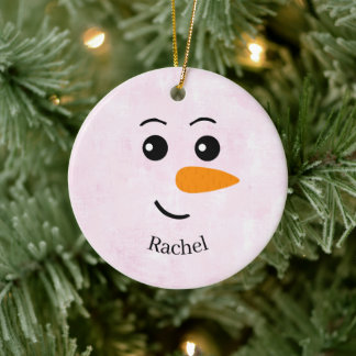 Décoration En Céramique Nom de bonhomme de neige personnalisé