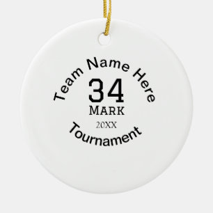 Décoration En Céramique Nom de l'équipe ici ajouter nom tournoi année text