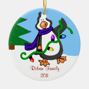 Décoration En Céramique Nom de Pingouin-Famille