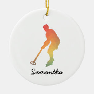 Décoration En Céramique Nom personnalisé Dégradé fille Ringette