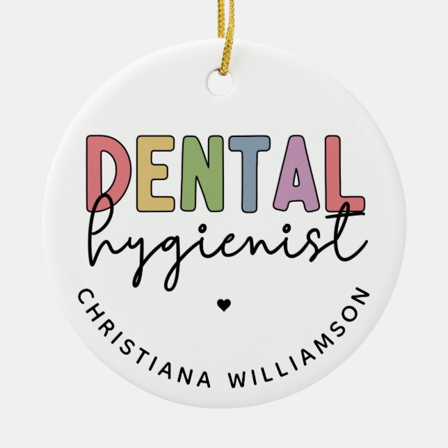 Décoration En Céramique Nom personnalisé Dental Hygienist RDH Cadeaux (Devant)