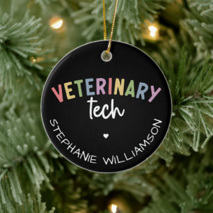 Décoration En Céramique Nom personnalisé Vétérinaire Technicien vétérina