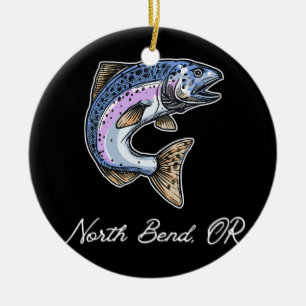 Décoration En Céramique North Bend Oregon Cute Silvers Coho Saumon