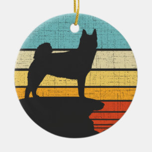 Décoration En Céramique Norvégien Buhund Retro Propriétaire Vintage Chien