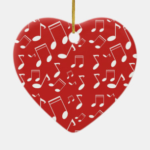 Décoration En Céramique Notes musicales blanches