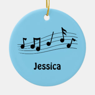 Décoration En Céramique Notes musicales Périwinkle Date personnalisée