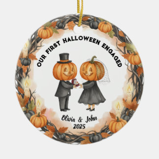 Décoration En Céramique Notre 1er Mariage Citrouille Halloween 2025 avec c