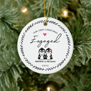 Décoration En Céramique Notre 1er Noël Pingouin engagé