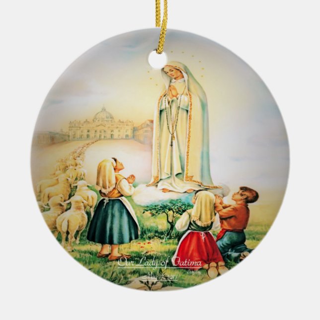 Décoration En Céramique Notre-Dame de Fatima 1917 (Devant)