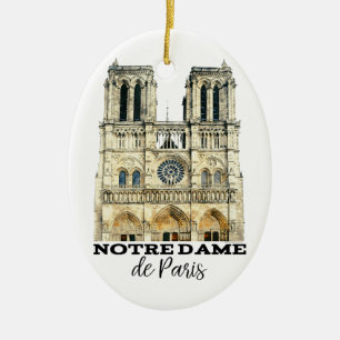 Décoration En Céramique Notre-Dame de Paris Souvenir France Cathédrale