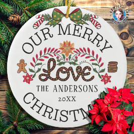 Décoration En Céramique Notre Joyeux Amour Noël Famille personnalisée