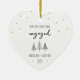 Décoration En Céramique Notre premier coeur engagé de Noël