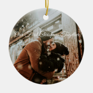 Décoration En Céramique Notre premier Noël avec photo personnalisée