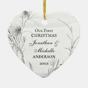 Décoration En Céramique Notre premier Noël, chrétien personnalisé