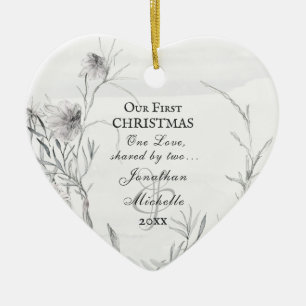Décoration En Céramique Notre premier Noël, chrétien personnalisé
