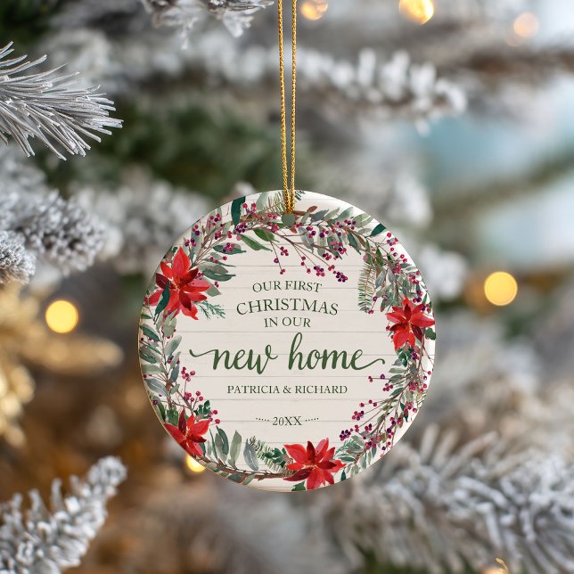 Décoration En Céramique Notre Premier Noël Dans Notre Nouvelle Maison Rust (Créateur téléchargé)