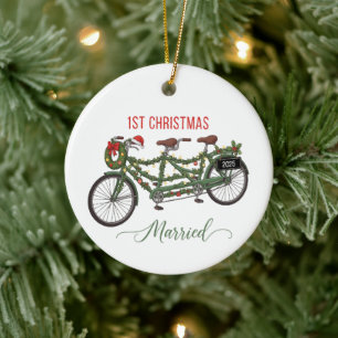 Décoration En Céramique Notre premier Noël de mariage 2025 Joli tandem