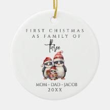 Notre premier Noël en famille de 3 noms personnali