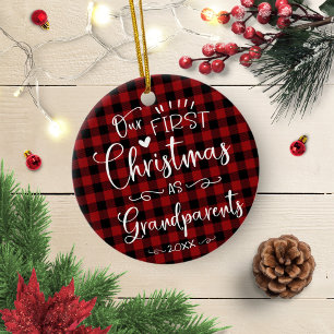 Décoration En Céramique Notre premier Noël en tant que grands-parents Mign