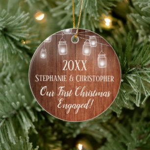 Décoration En Céramique Notre premier Noël Engagé Vintage String Light