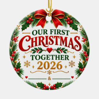 Décoration En Céramique Notre Premier Noël Ensemble 2026