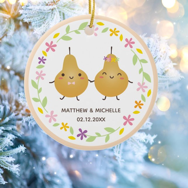Décoration En Céramique Notre premier Noël Ensemble Parfait Pear Couple (Créateur téléchargé)