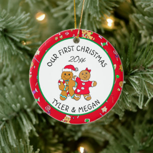 Décoration En Céramique Notre premier Noël Ensemble Personnalisé