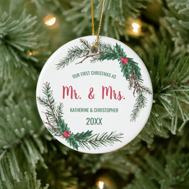 Décoration En Céramique Notre premier Noël marié | Mistletoe (Arbre)