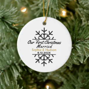 Décoration En Céramique Notre premier Noël Marié Personnalisé