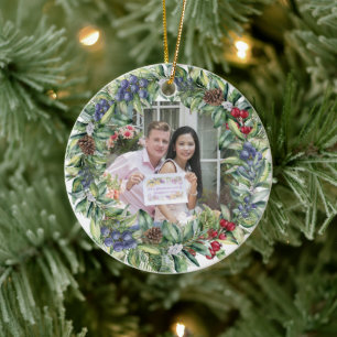 Décoration En Céramique Notre premier Noël   Photo personnalisée