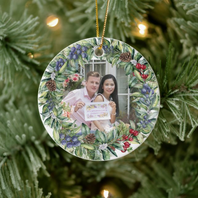 Décoration En Céramique Notre premier Noël | Photo personnalisée (Arbre)