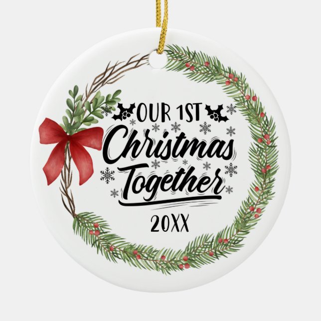 Décoration En Céramique Notre première cheminée de Noël (Devant)