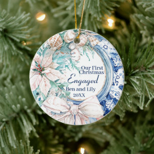 Décoration En Céramique Notre première couronne de Noël Mariée