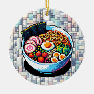 Décoration En Céramique Nouilles Pixel Art Ramen