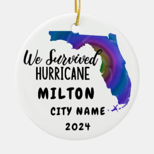 Décoration En Céramique Nous Avons Survécu ! Hurrican Milton Florida & Cit
