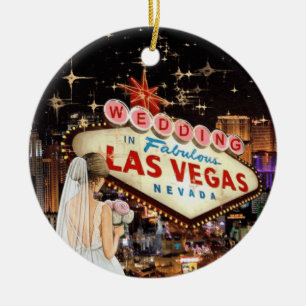 Décoration En Céramique Nous nous sommes mariés à l'ornement de Las Vegas