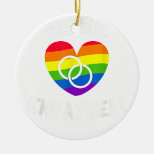 Décoration En Céramique Nous sommes Fiançailles gays engagés
