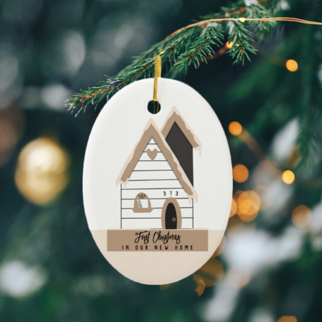 Décoration En Céramique Nouveau Accueil Premier Noël personnalisé (Créateur téléchargé)