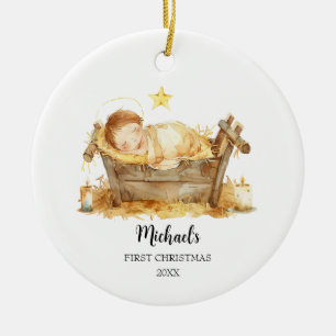 Décoration En Céramique Nouveau bébé en colère Nativité Story Premier Noël