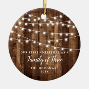 Décoration En Céramique Nouveau nom de famille du bois rustique de cadeau