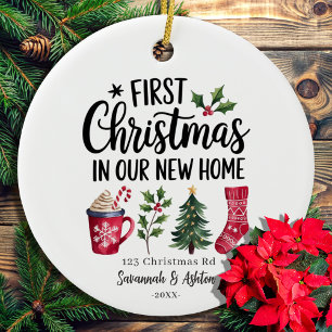 Décoration En Céramique Nouvelle maison personnalisée - Premier Noël dans 