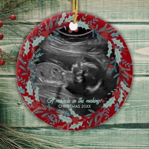 Décoration En Céramique Nouvelle révélation de bébé personnalisée Ultrasou